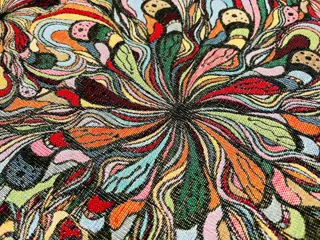 5,00 x 1,40 meter!!! Elegante veelkleurige gobelin stof (1) - Hars/polyester, Katoen - 21e eeuw