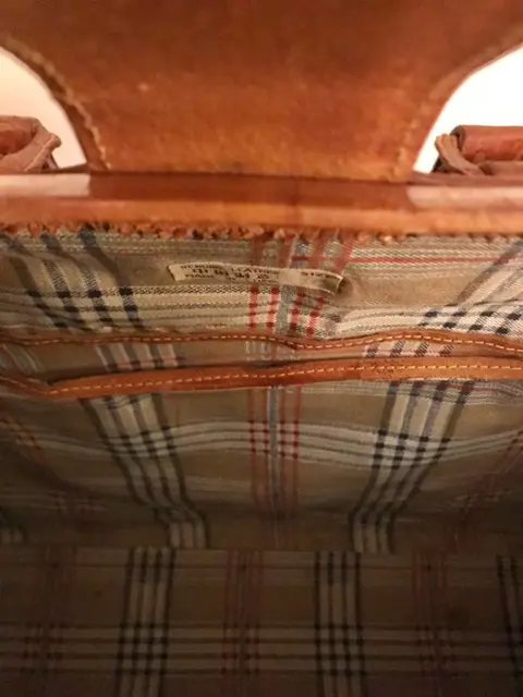 Génuine - stijve weekendbagage van goudleer (1) - Art Deco - Stijf goud leer - stoffen