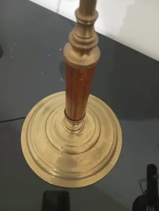 Tafel-/bureaulamp - Ministeriële stijl - Messing - Matglas