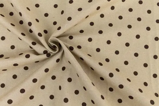5.00 x 2.80 METER !!! Panamastof in katoenmix met beige achtergrond in bruin stippenpatroon - Katoen, ander - 21e eeuw