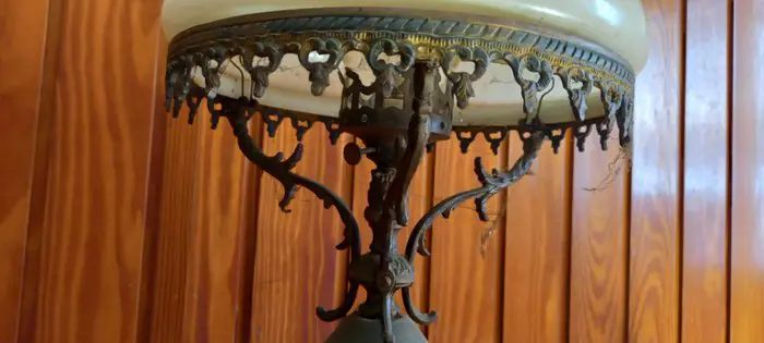 Tafellamp - Glas, Hout, Legering