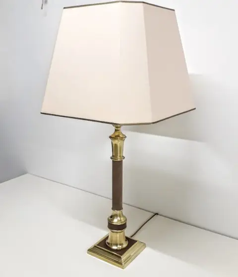 Grote klassieke tafellamp- hoog 92 cm! - Messing