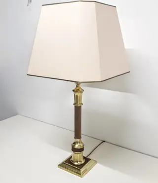 Grote klassieke tafellamp- hoog 92 cm! - Messing