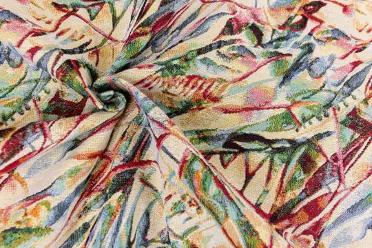 5,00 x 1,40 METER !!!! Fantastische gobelin stof met abstract en veelkleurig patroon - Katoen, ander - Eind 20e eeuw