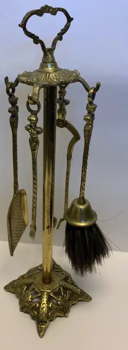 Openhaardset - Brons, Messing