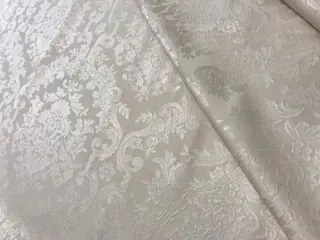 2 x 250 x 140 cm - luxe San Leucio satijn damast stof met ivoren medaillon decoratie - Hars/polyester, Katoen, Zijde - 21e eeuw