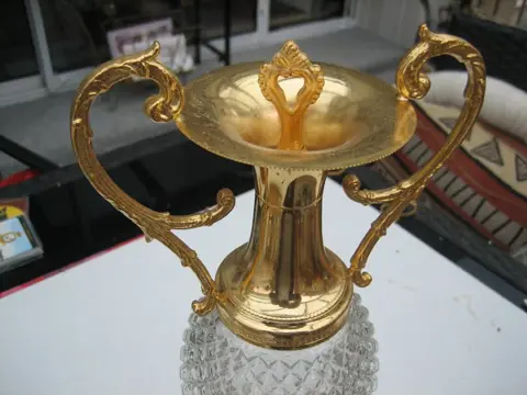 vaas met absintlepels (3) - Glas, Staal