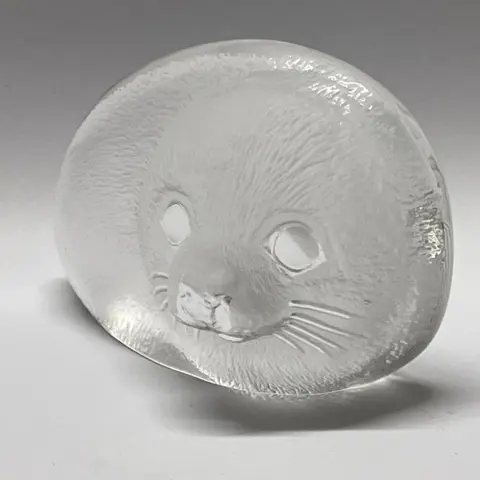 Mats Jonasson - Signed Crystal sculpture - Seal Cub 3303 - Kristal