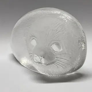 Mats Jonasson - Signed Crystal sculpture - Seal Cub 3303 - Kristal