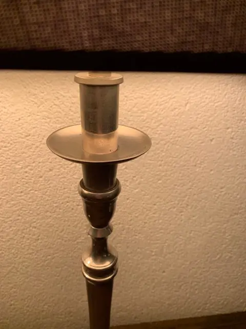 Hoge Tafellampen (2) - Neoklassieke stijl - zilver metaal