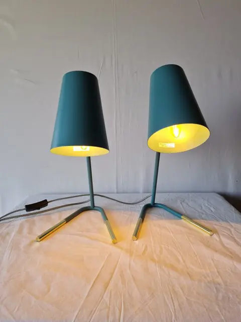 Tafellamp (2) - Staal, Verguld