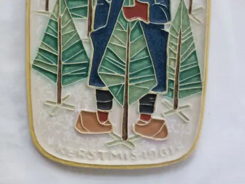 Porceleyne Fles - Tegel Kerstmis 1961 (13 x 22,7 cm) - Keramiek
