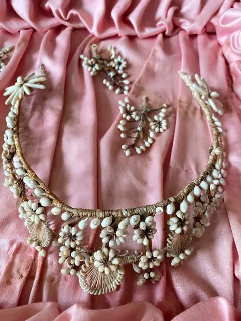 Set, Oranjebloesem bruiloft tiara (6) - Textiel, was