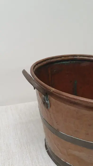 oude ijsemmer (1) - Koper, Messing