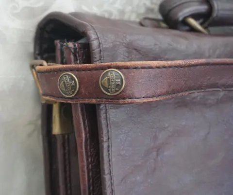 Hidesign, grote lederen aktetas - Leder, Messing