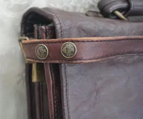 Hidesign, grote lederen aktetas - Leder, Messing