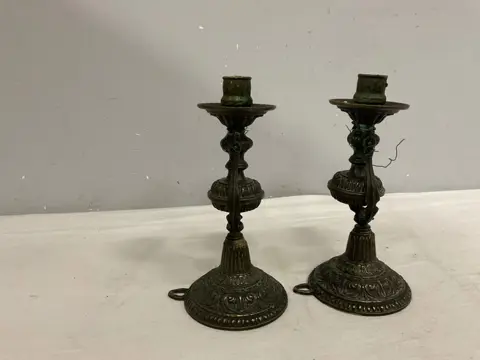 2 scheepskandelaars (2) - metaal