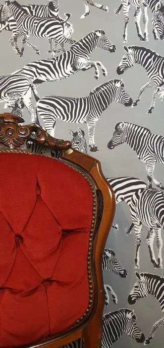 Exclusieve zebrastof -300x280cm - grijs - Katoen - 21e eeuw