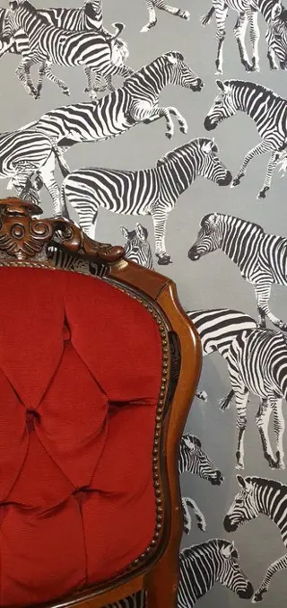 Exclusieve zebrastof -300x280cm - grijs - Katoen - 21e eeuw