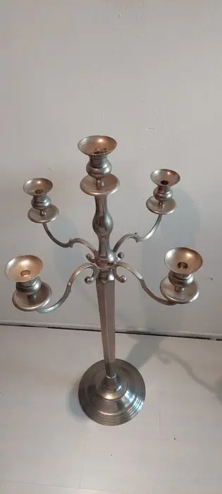 vloer kandelaar xxl 120 hoog - Verzilverd