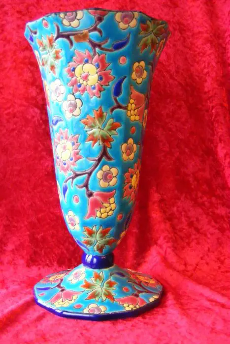 Émaux de Longwy - Grote vaas 26cm - Aardewerk, allemaal handgemaakt