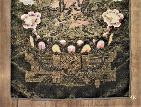 Thangka - nieuw - Boeddhisme - origineel Nepal - Bodhisattva - Witte Tarra - zijde/katoen/gouddraad