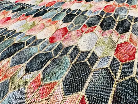 5,00 x 1,40 meter!!! Elegante veelkleurige gobelin stof - Hars/polyester, Katoen - 21e eeuw