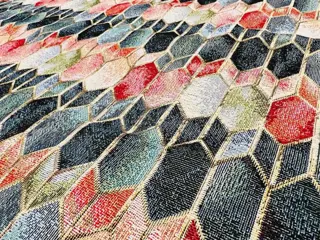 5,00 x 1,40 meter!!! Elegante veelkleurige gobelin stof - Hars/polyester, Katoen - 21e eeuw