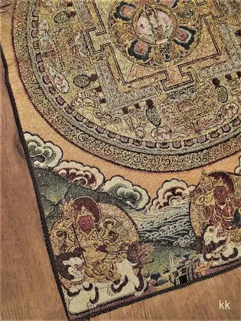Thangka - Mandala - New - Buddhism - Original - Nepal - 21e eeuw - zijde/katoen/gouddraad