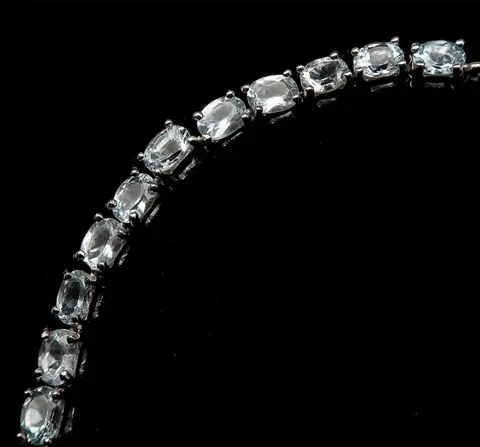 Majestueuze armband van bescherming - .925 zilver, Aquamarijn - Verzoening, helderziendheid en innerlijke vrede