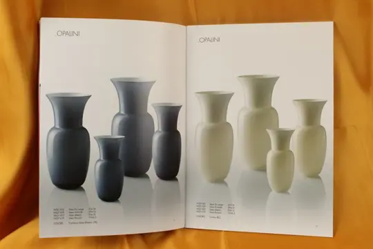 Carlo Nason - Murano.com - Brede opaal vaas - Glas
