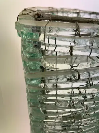 nello stile di Pia Manu - Tafellamp (1) - Glas, IJzer (gesmeed)