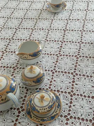 Grandioos tafelkleed met de hand gehaakt voor rechthoekige tafelafmetingen - 216 x 125 cm - Katoen - Eind 20e eeuw