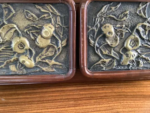 Boekensteunen, Boekensteunen (1) - Jugendstil - Hout, Mahonie