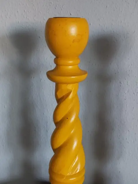 hout gedraaide tafel kandelaren (2) - Hout