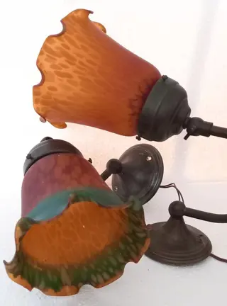 Muurlamp (2) - Glas, Messing