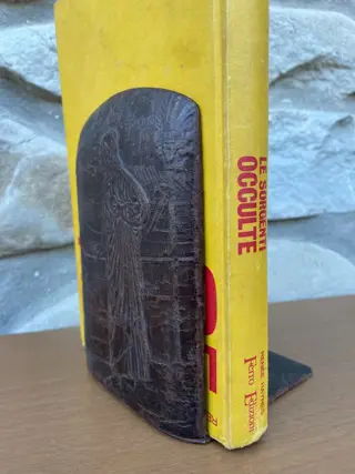 Antieke Dantesco boekensteun set (2) - Leder