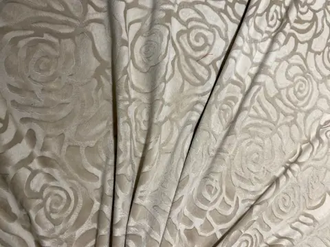 640x140cm - kostbaar duifgrijs dèvorè zijdefluweel - Modern - Hars/polyester, Zijde - 21e eeuw