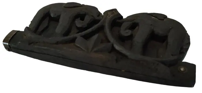 Leuke antieke opiumdoos olifantenschubben - Hout, Koper