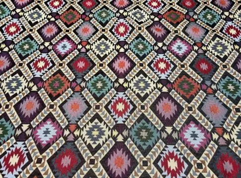 5,00 x 1,40 meter!!! Elegante veelkleurige gobelin stof - Hars/polyester, Katoen - 21e eeuw