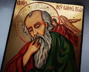 Handgetekende icoon van de heilige apostel en evangelist Johannes de theoloog! - Hout