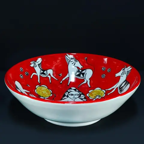 D. Liguori - Handbeschilderde Vietri keramische kom (30cm) - Keramiek