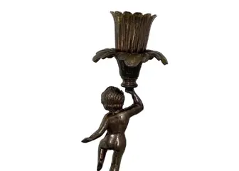 Putti - Bureaulamp, Kandelaar (2) - Kunst en ambachten - Brons