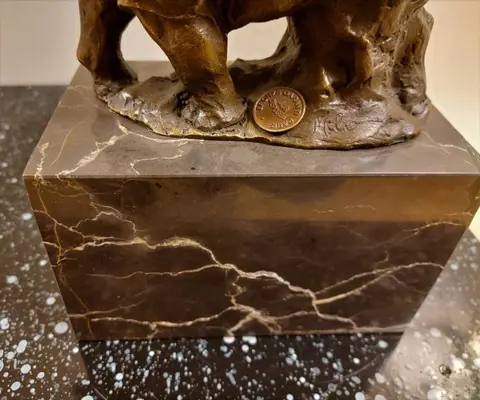 Neushoorn - Brons, Marmer