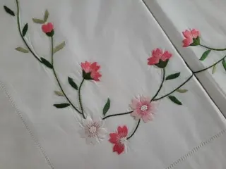 Lakenkatoen handgemaakt Puur katoenen perkal laken met borduursel en draadafwerkingen - Katoen - 21e eeuw