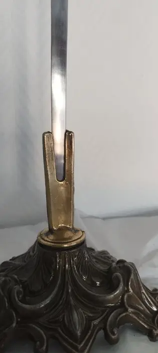 Ancien cendrier degen de chevalier (2) - Art Nouveau - IJzer (gegoten/gesmeed), Koper, Messing, Staal (roestvrij)