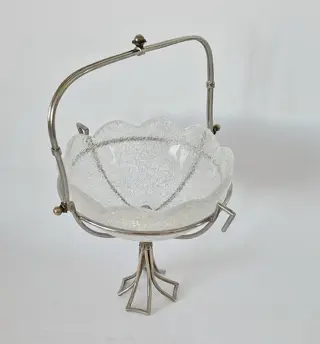 bonbonniere (1) - Art Deco - Glas, Verzilverd