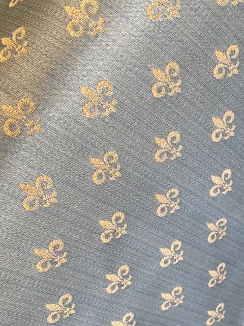 2x 300 x140 cm elegante San Leucio aquamarijn damaststof omwikkeld (2) - Empire - zijde mix - 21e eeuw