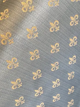 2x 300 x140 cm elegante San Leucio aquamarijn damaststof omwikkeld (2) - Empire - zijde mix - 21e eeuw