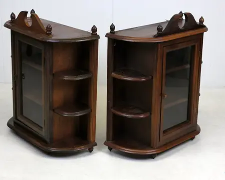 Set - Wand Vitrines (2) - Glas, Hout